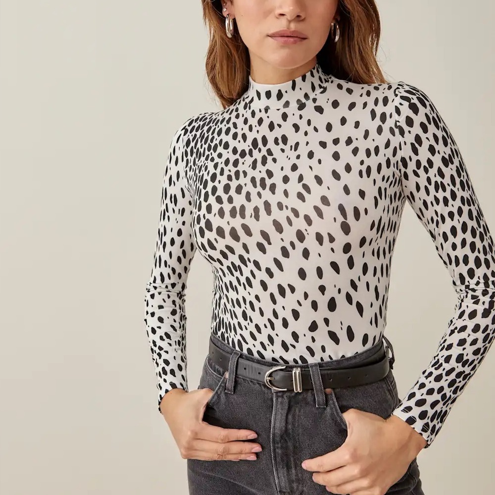 Reformation Bailey Knit Top Cheetah - Size M